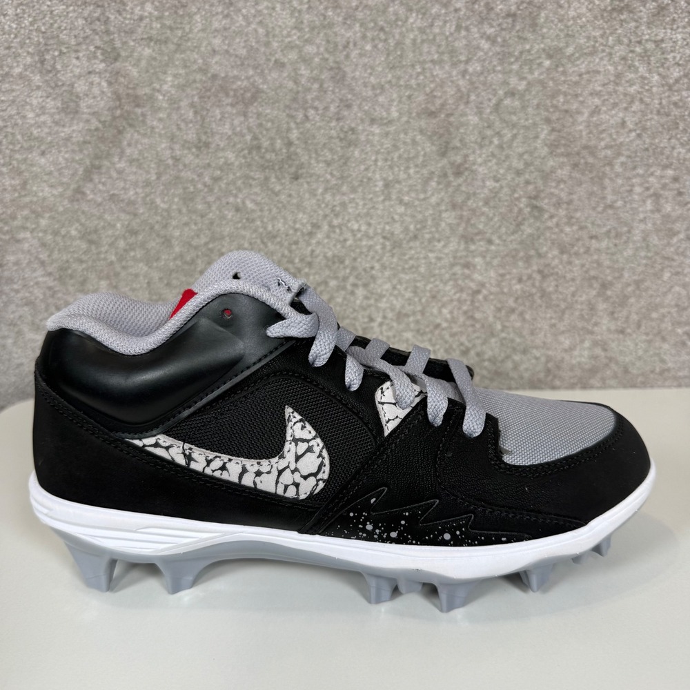 Jordan Stadium 90 Low TD Mens 8 Black Cement Grey Good Cleats HQ0210-060